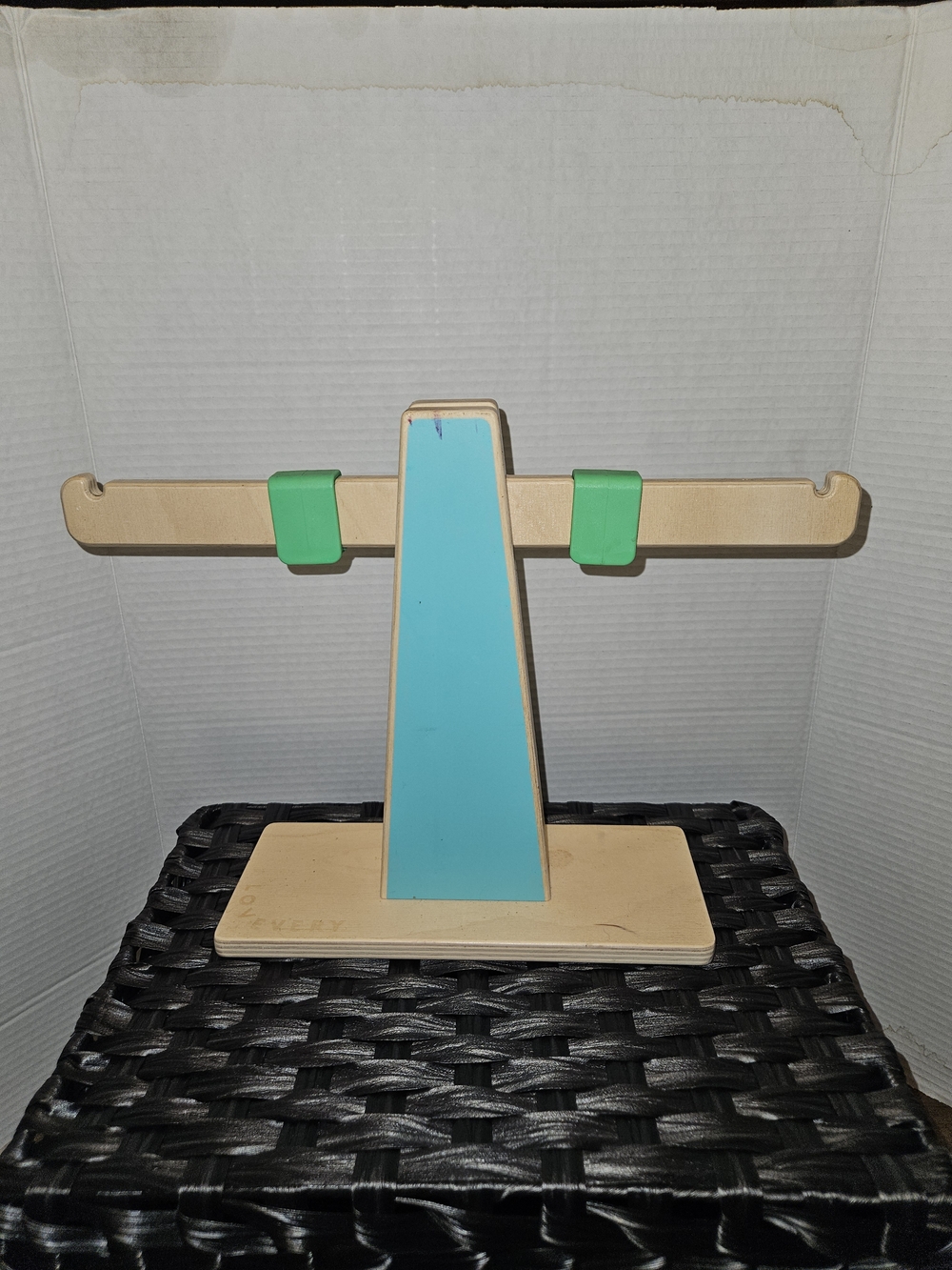 Wooden Balance Scale Toy for Kids - Turquoise and Green Scale Only
